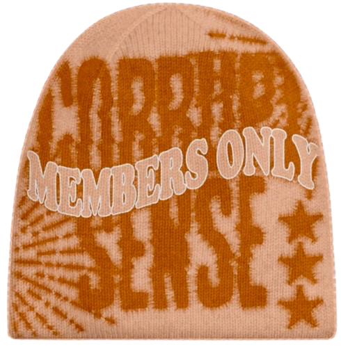 "MEMBERS ONLY" BEANIE (NUDE)