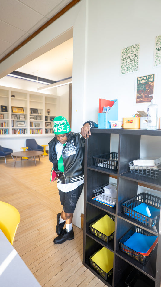 "MEMBERS ONLY" BEANIE (GREEN/WHITE)