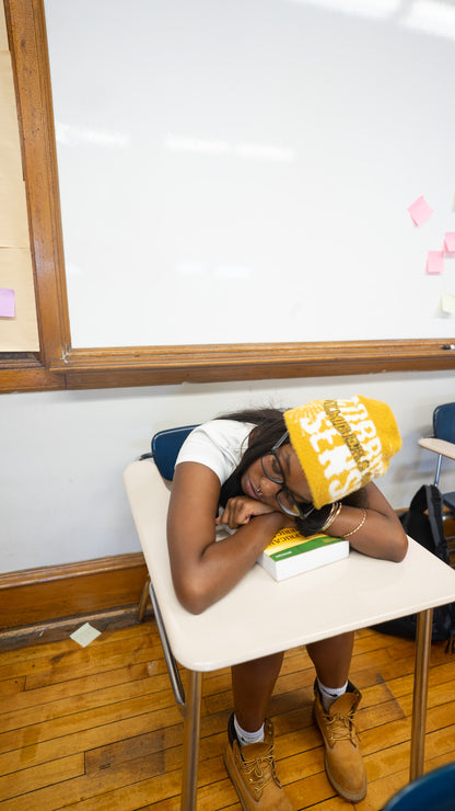 "MEMBERS ONLY" BEANIE (MUSTARD YELLOW)