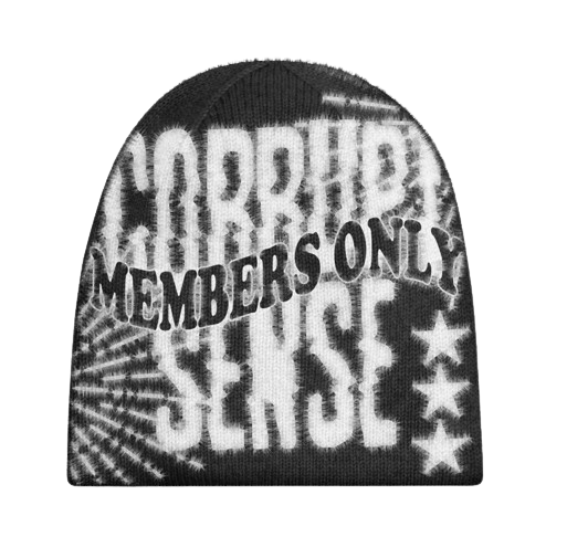 "MEMBERS ONLY" BEANIE (BLACK/WHITE)