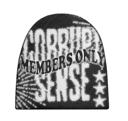 "MEMBERS ONLY" BEANIE (BLACK/WHITE)