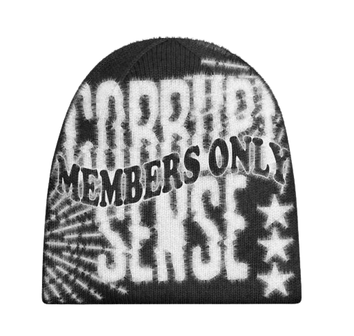"MEMBERS ONLY" BEANIE (BLACK/WHITE)